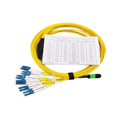 Factory Direct 12/6 Core MPO to LC Fiber Optic Patch Cord with Dual Core for High-Speed Data Transmission